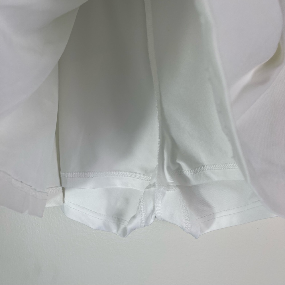 Y2K PLEATED White SKORT with red & blue Stripe Band Detail - Picture 8 of 10